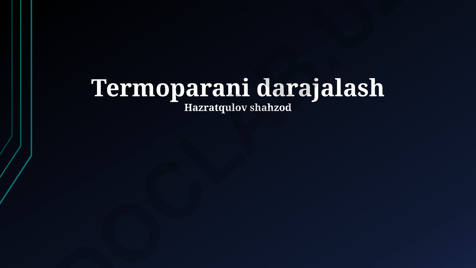 Termoparani darajalash usullari va texnologiyalari