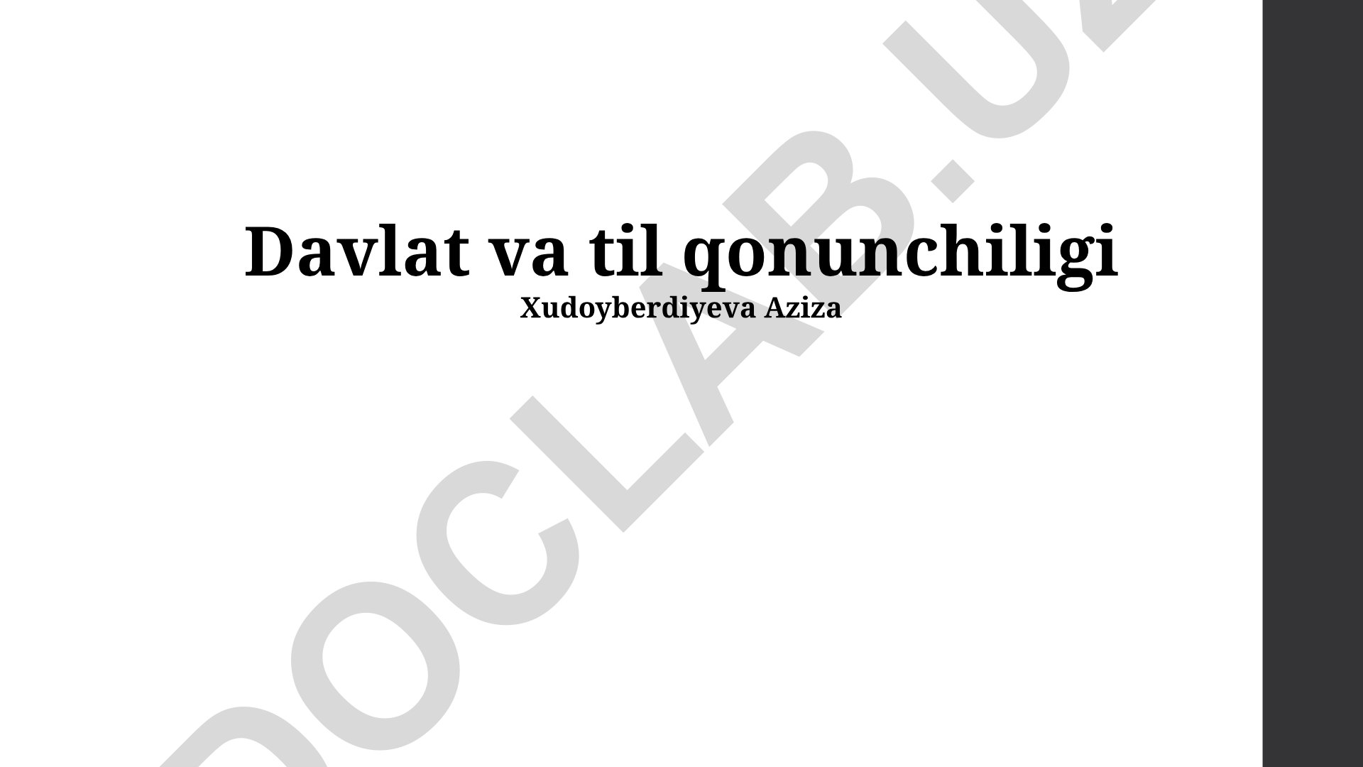 Davlat va til qonunchiligi