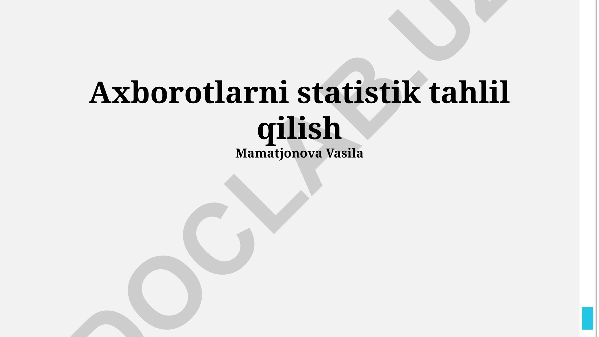 Axborotlarni statistik tahlil qilish