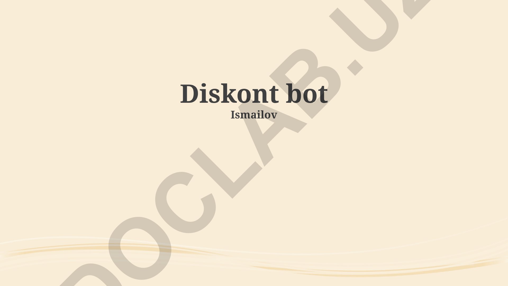 Telegram boti orqali diskont xizmatlari avtomatlashtirilgan tizim