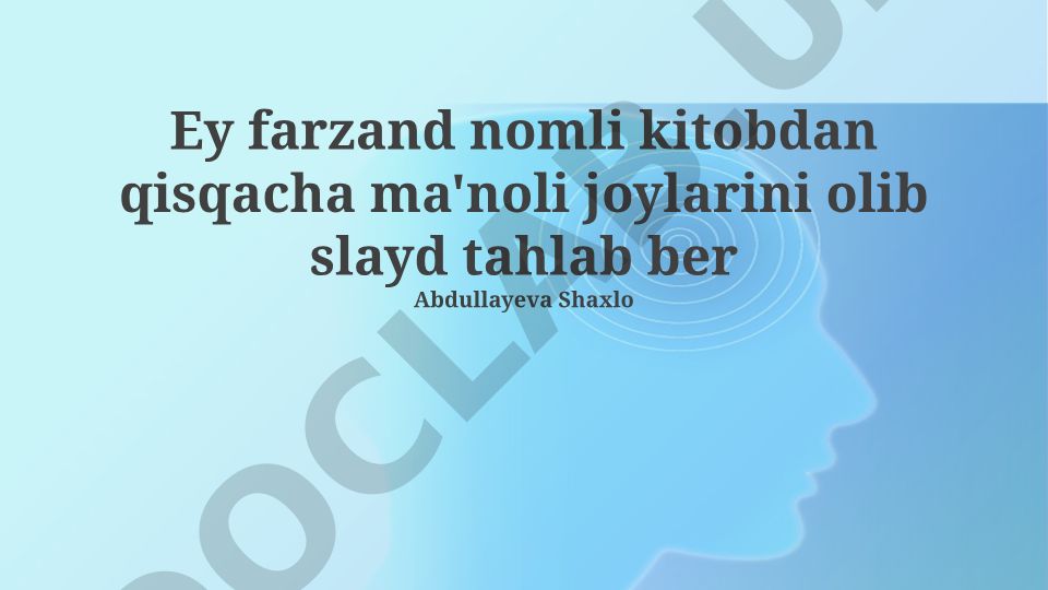 Ey farzand kitobidan ma'noli iqtiboslar tahlili