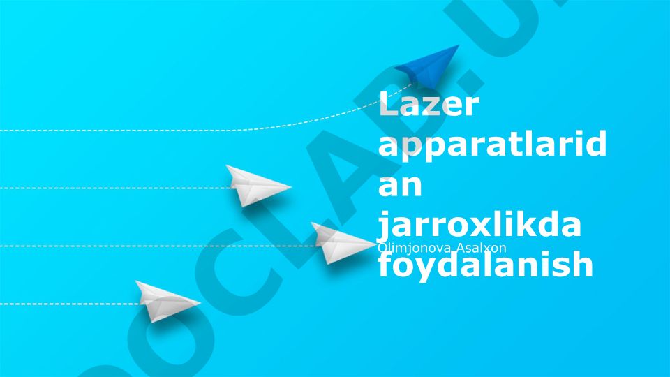 Lazer apparatlaridan jarroxlikda foydalanish