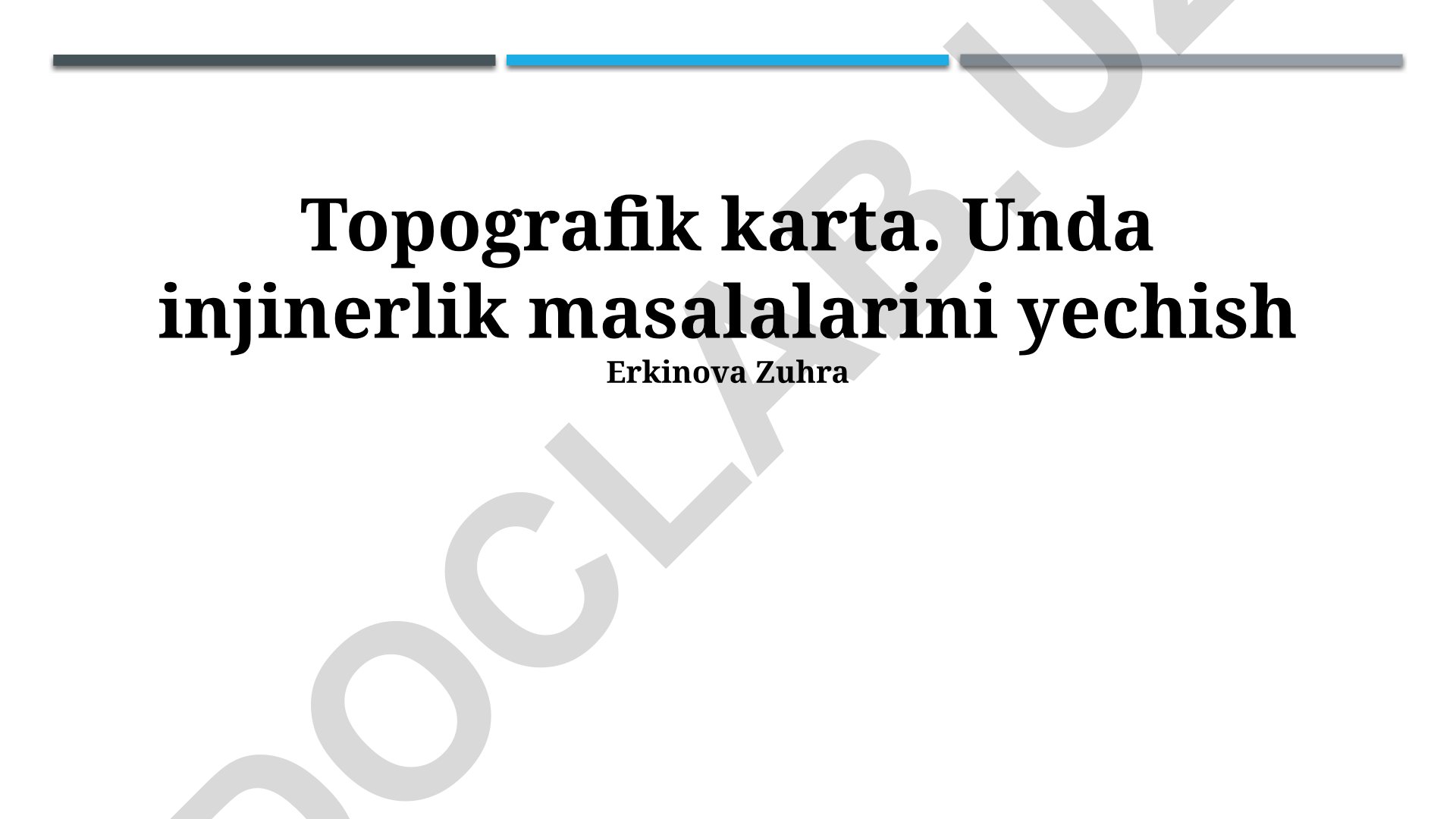 Topografik xaritalardan muhandislik muammolarini yechish