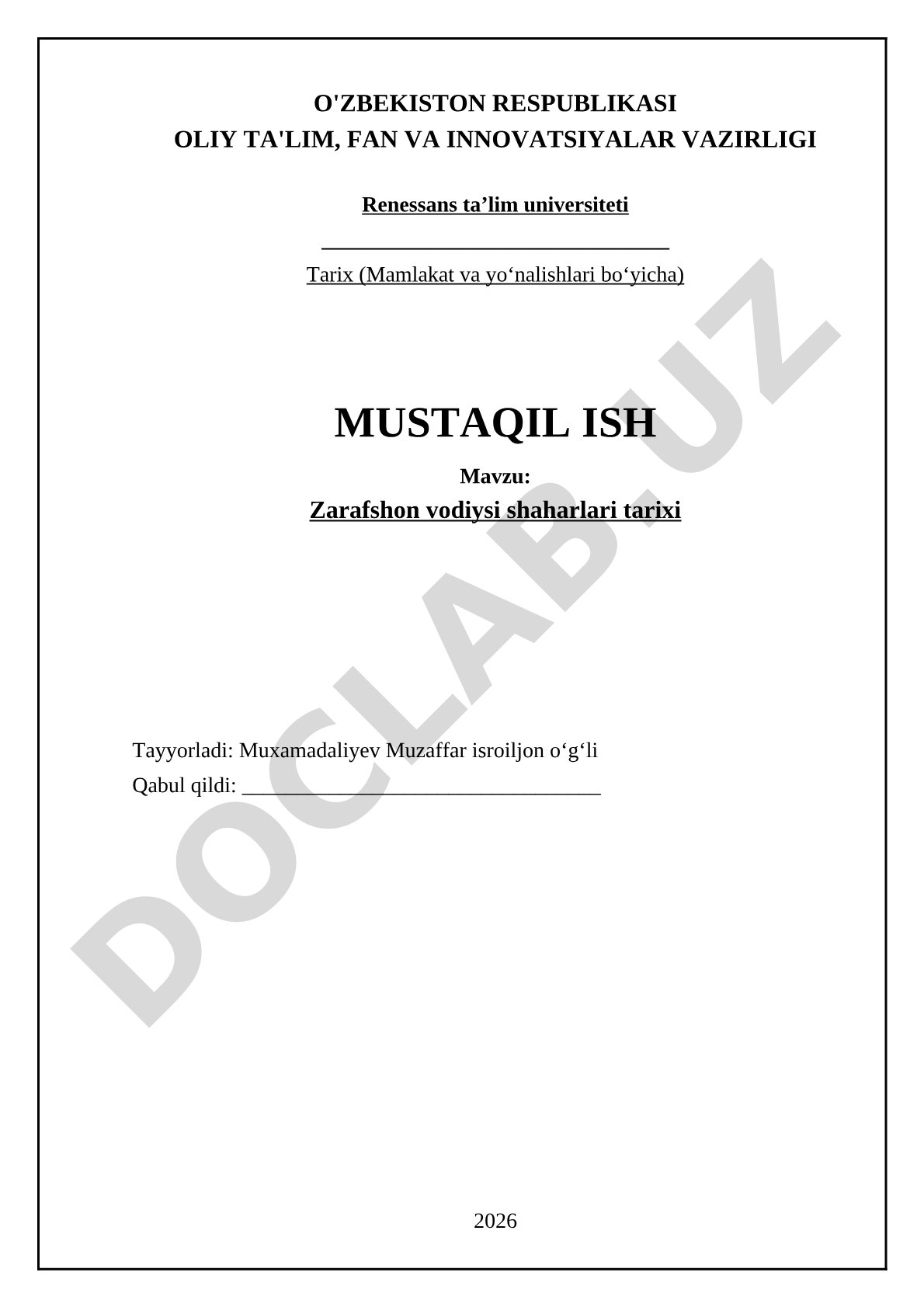 Zarafshon vodiysi shaharlari tarixi
