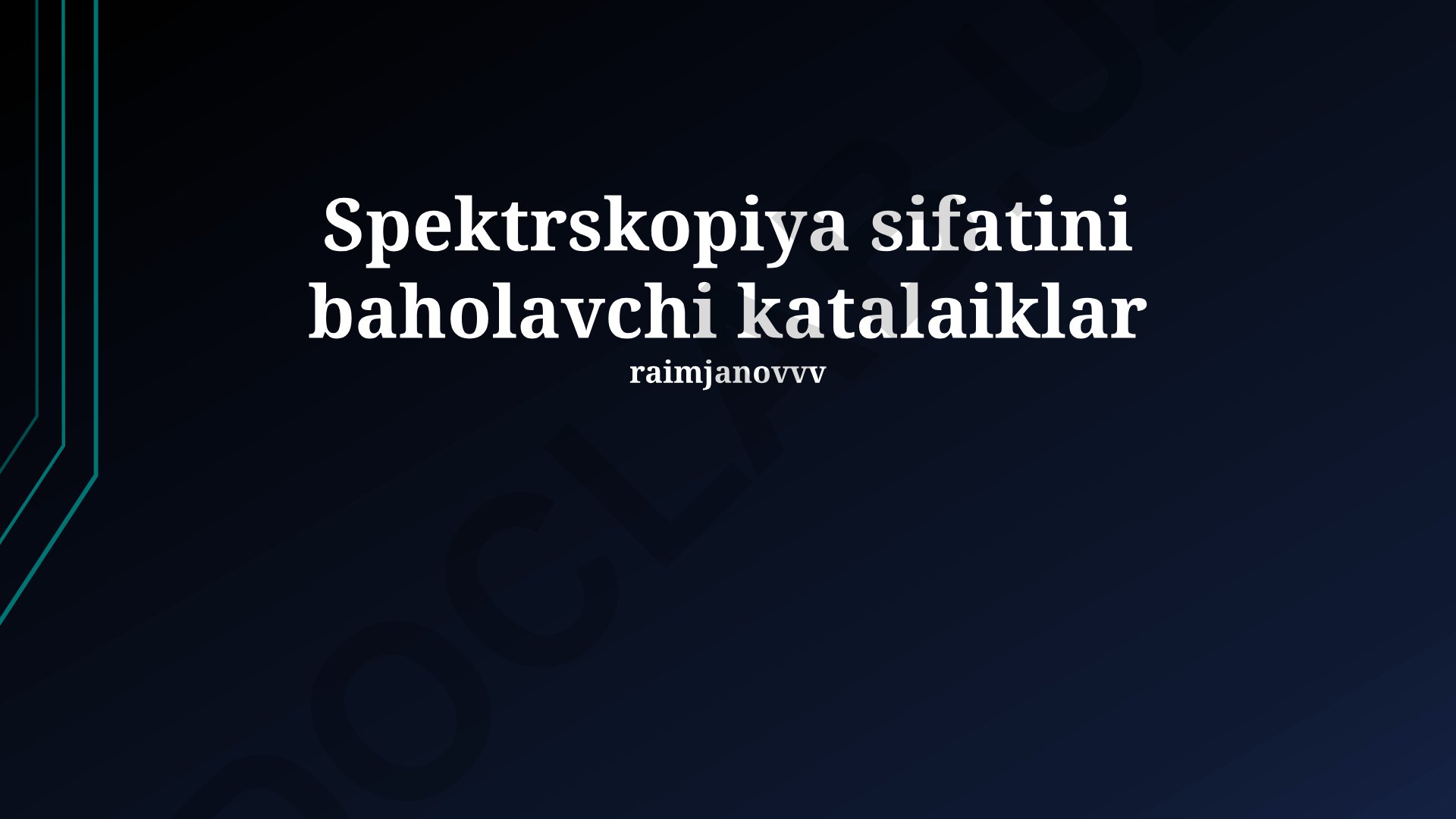 Katalizatorlar va spektral sifatni baholash