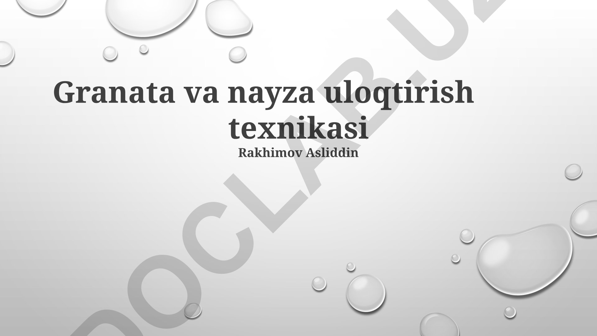 Granata va nayza uloqtirish texnikasi