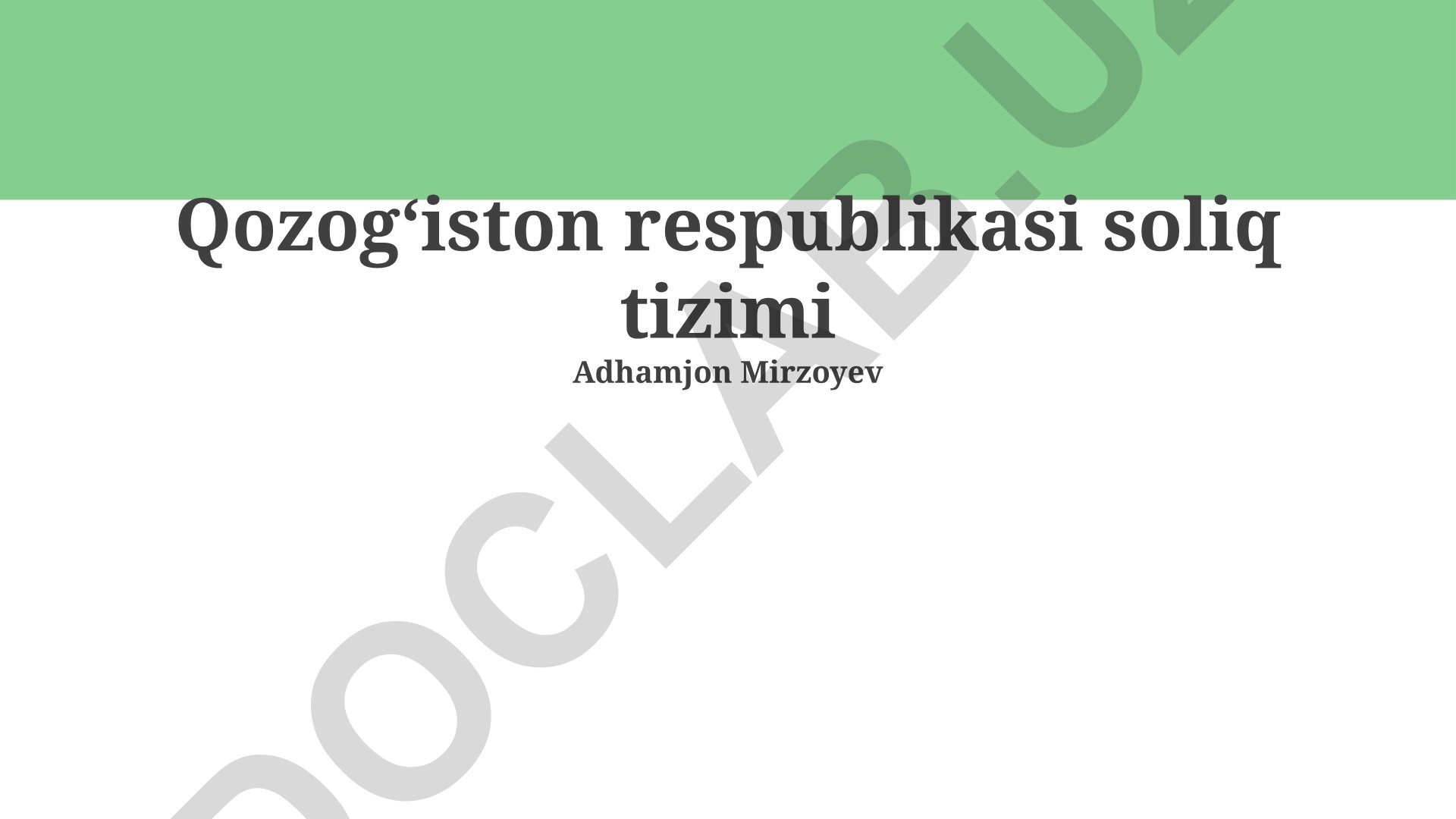 Qozogʻiston Respublikasi soliq tizimi
