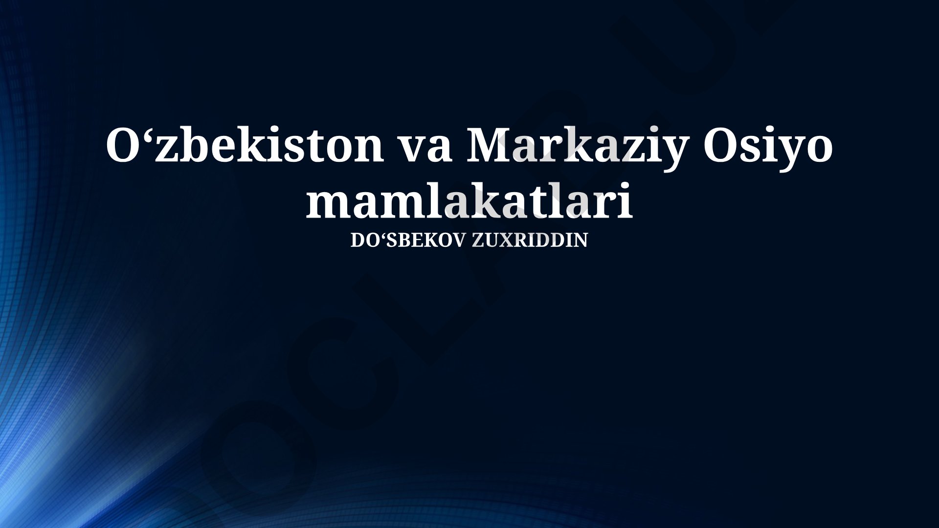 O‘zbekiston va Markaziy Osiyo mamlakatlari: siyosiy, iqtisodiy va demografik tahlil