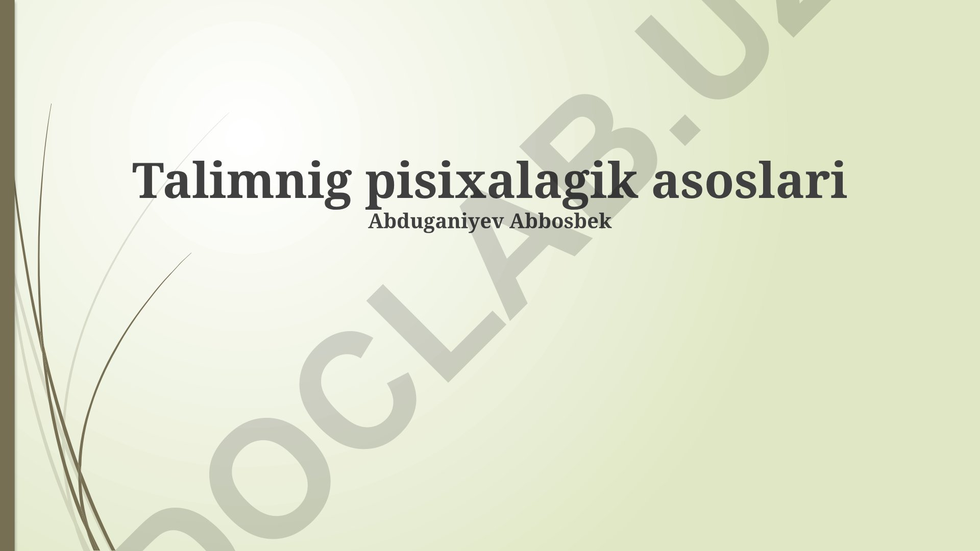 Psixologik tayyorgarlik asoslari va sog'lom turmush tarzi