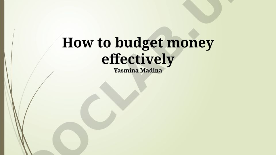 How to budget money effectively