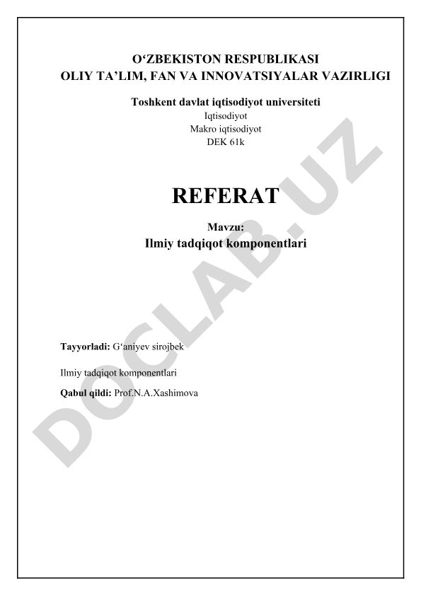 Ilmiy tadqiqot komponentlari