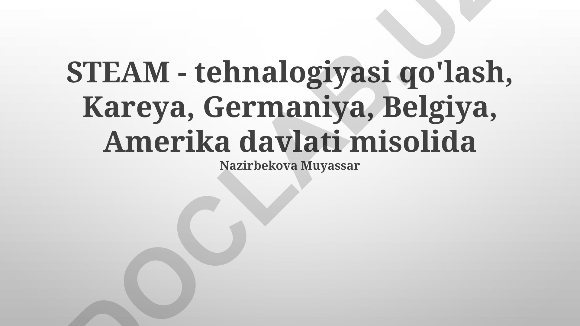 Janubiy Koreya, Germaniya, Belgiya va AQShda bugʻ texnologiyalari