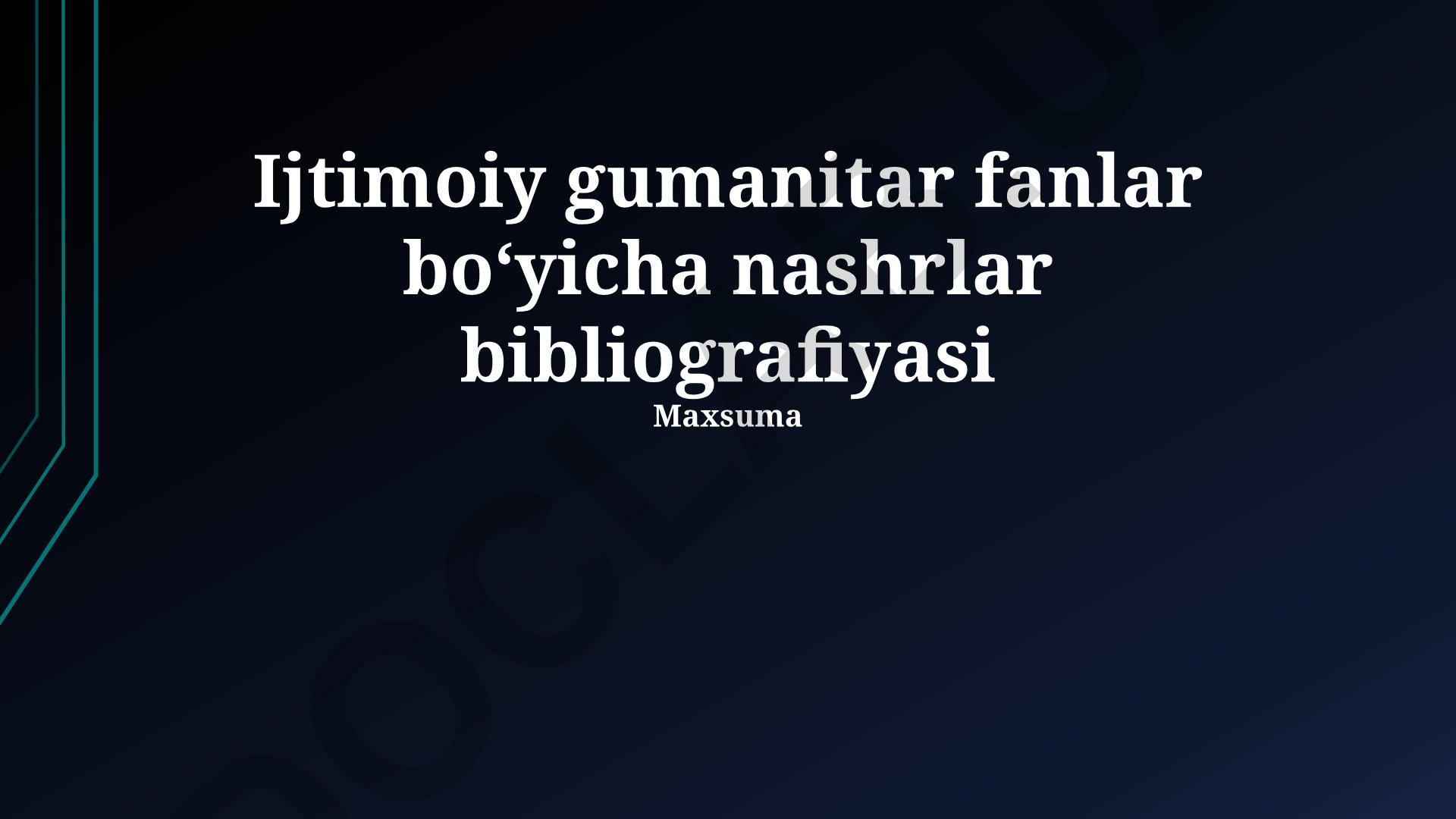 Ijtimoiy va gumanitar fanlar nashrlar bibliografiyasi