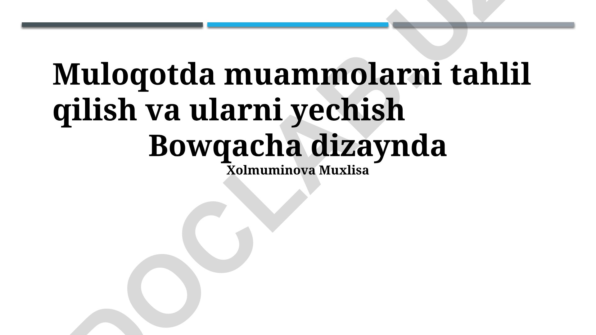 Muloqotda muammolarni tahlil qilish va ularni yechish strategiyalari