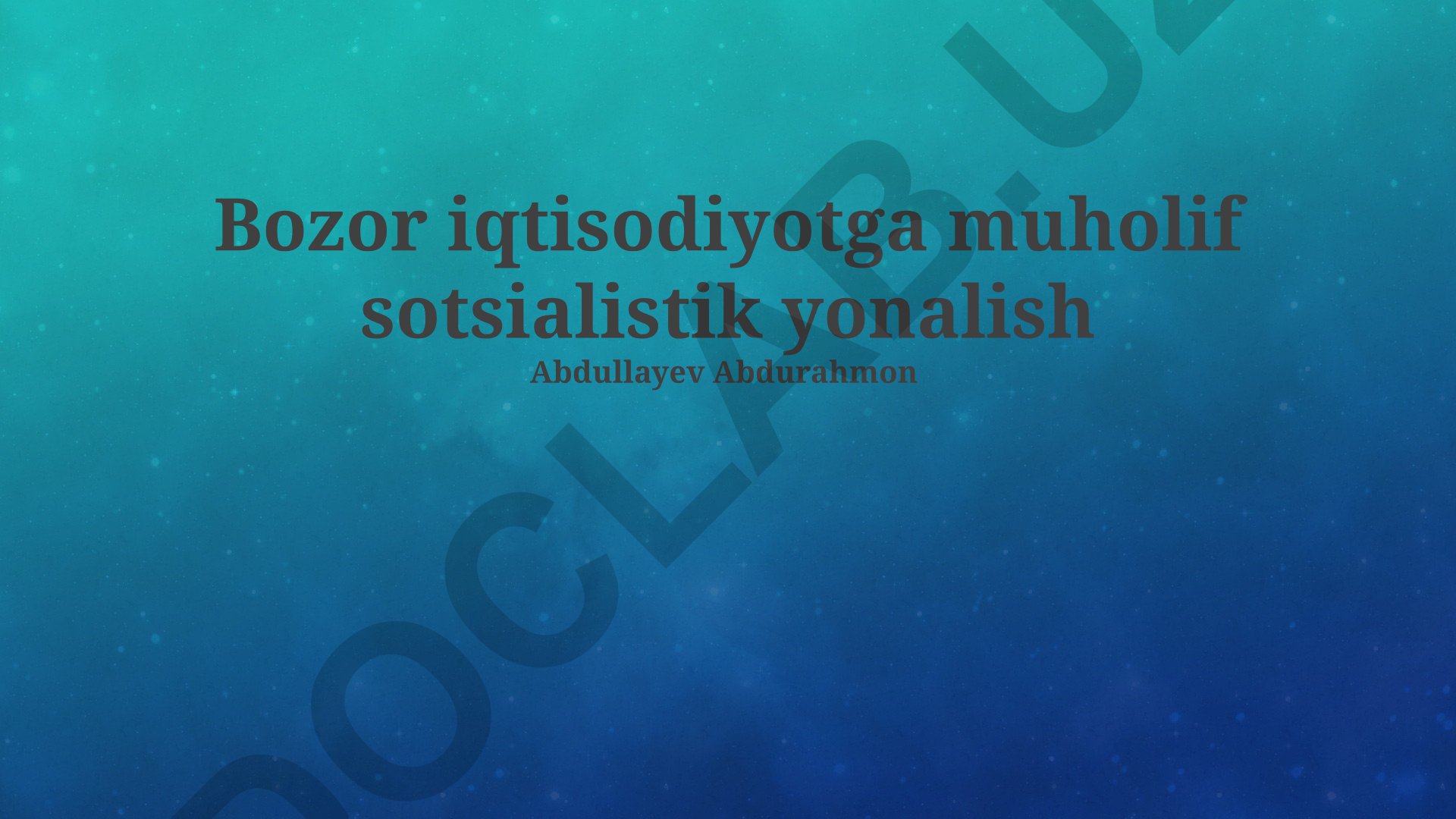 Bozor iqtisodiyoti va sotsializm: Asosiy tushunchalar va taqqoslash