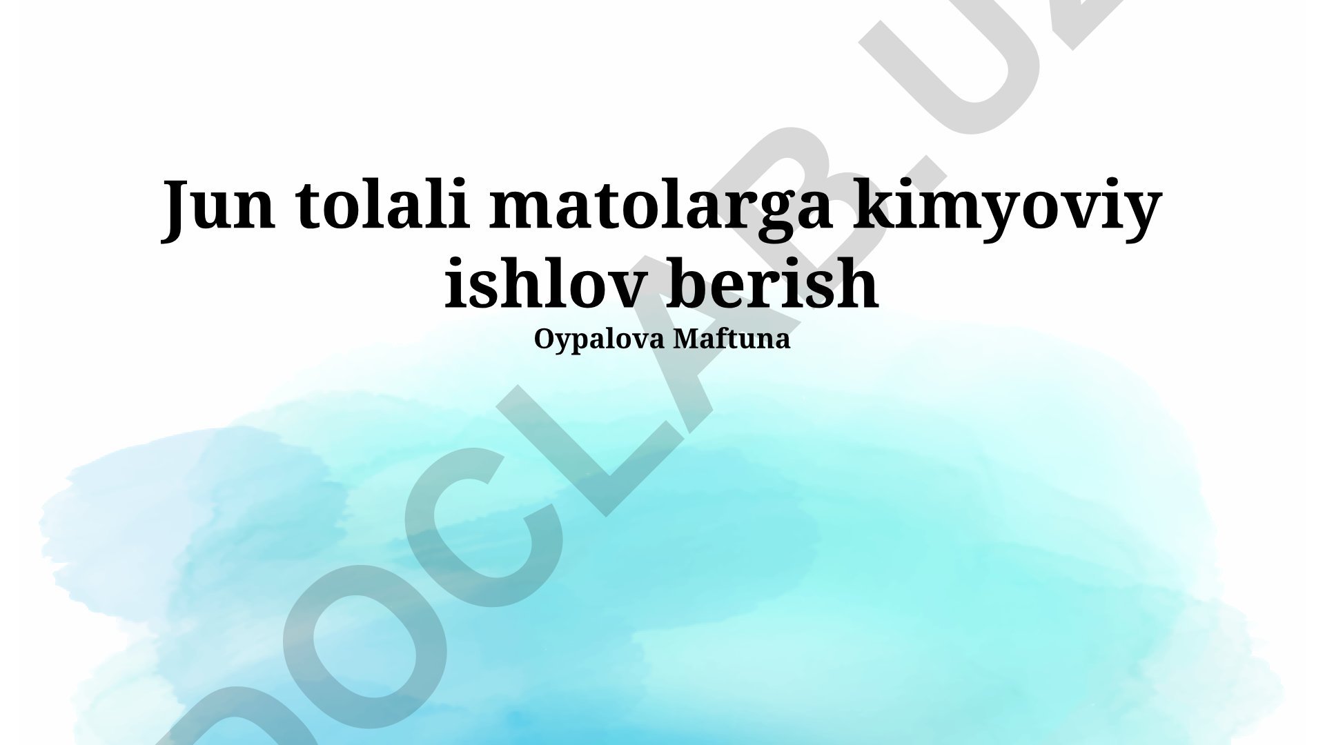 Paxta matolariga kimyoviy ishlov berish