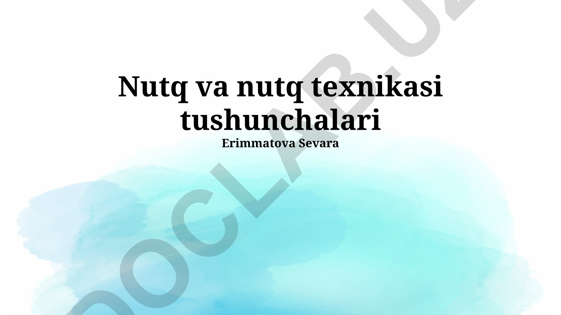 Nutq va nutq texnikasi tushunchalari