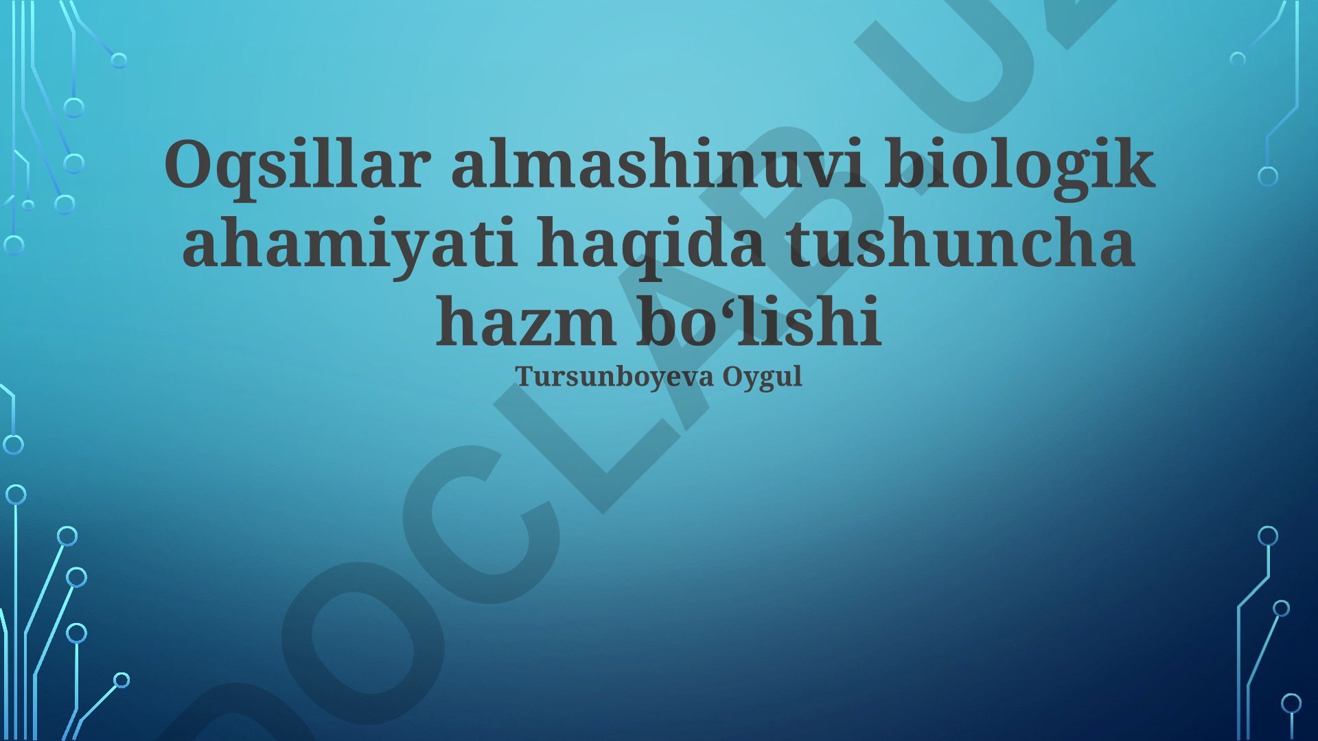 Oqsil almashinuvi biologik ahamiyati
