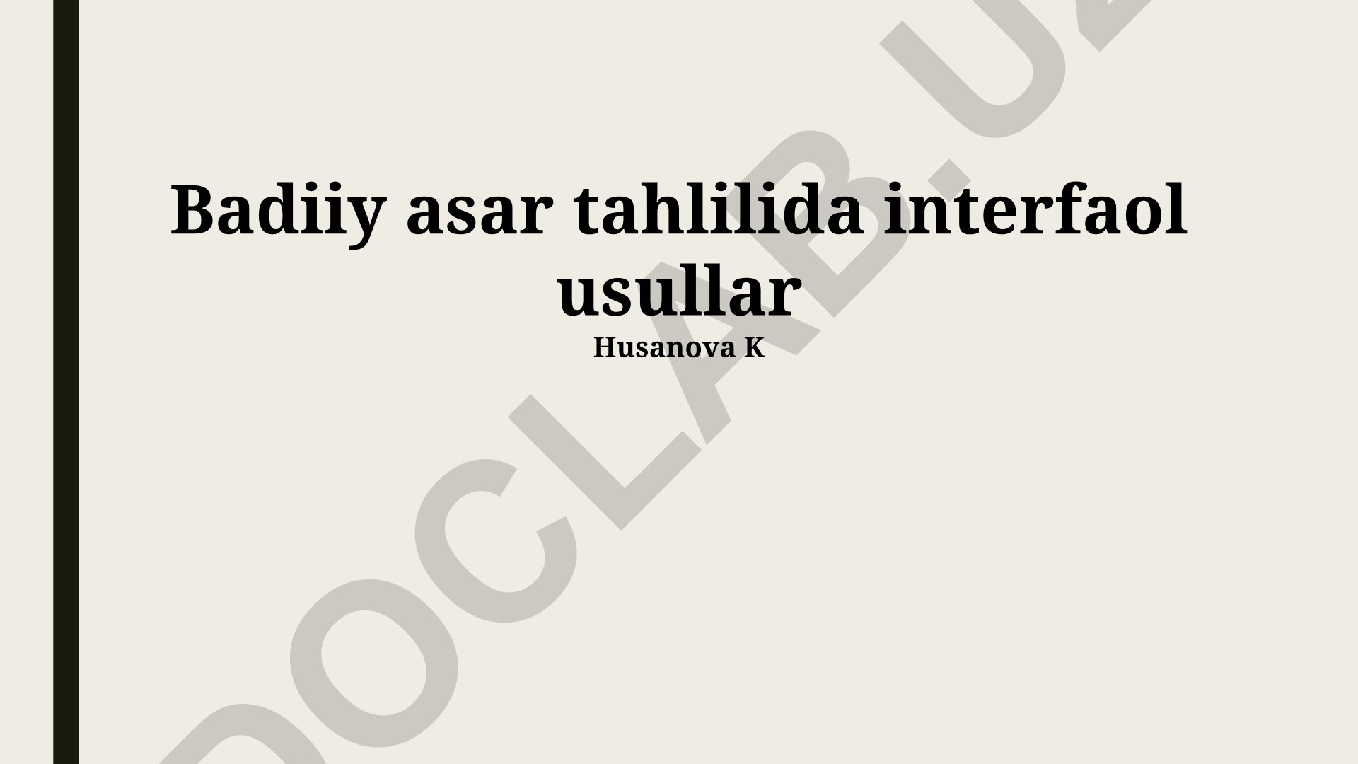 Badiiy asar tahlilida interfaol usullar
