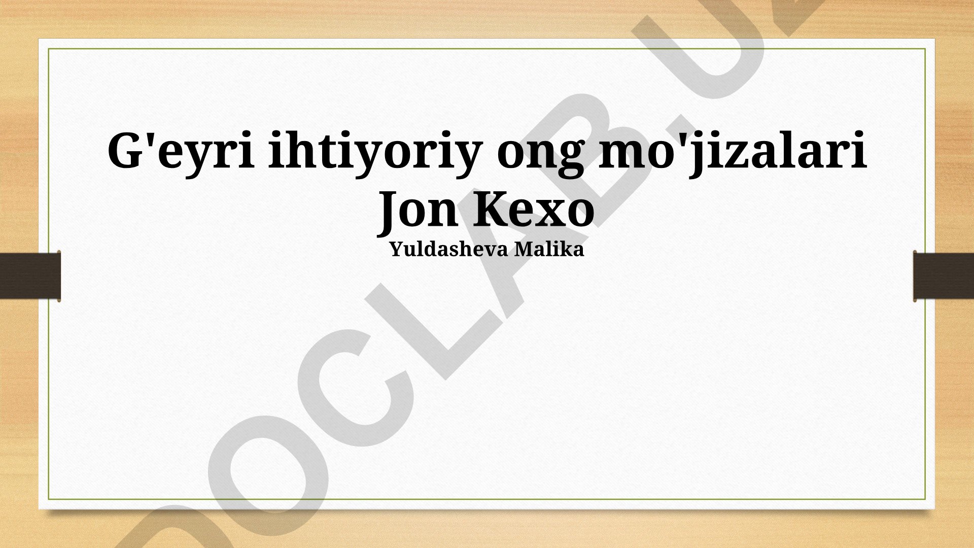 G'eyri ihtiyoriy ong mo'jizalari