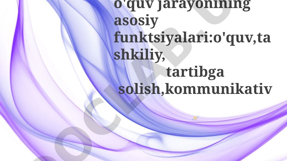 Boshqaruv sifatida o'quv jarayonining asosiy funktsiyalari