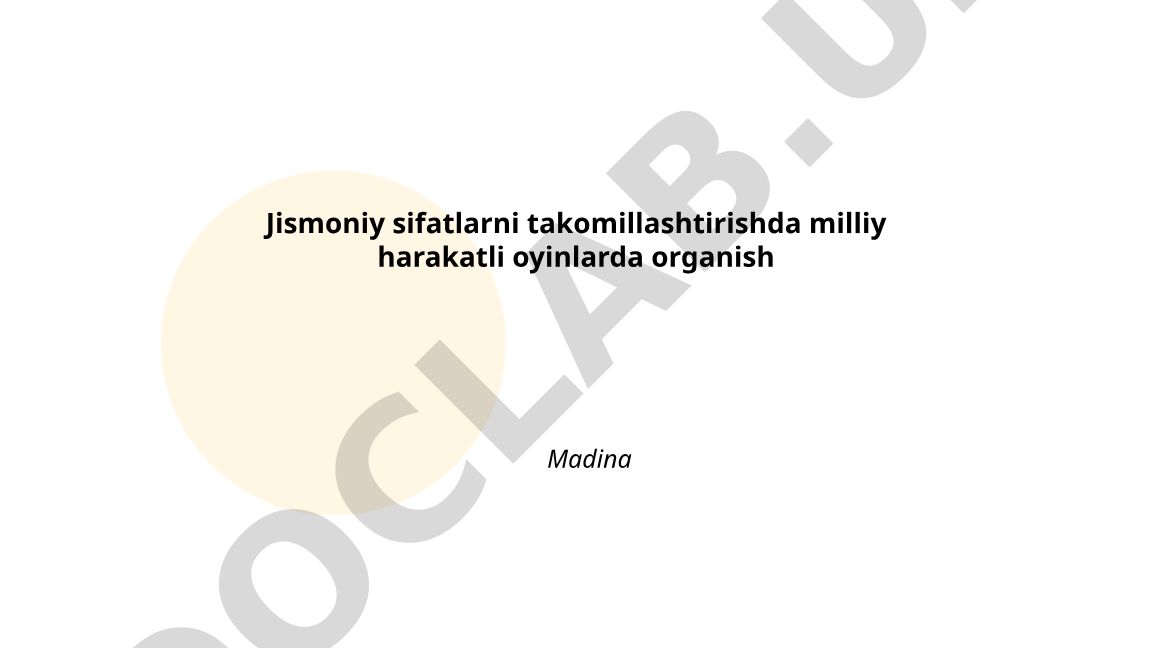 Jismoniy sifatlarni takomillashtirishda milliy harakatli o'yinlarda organish