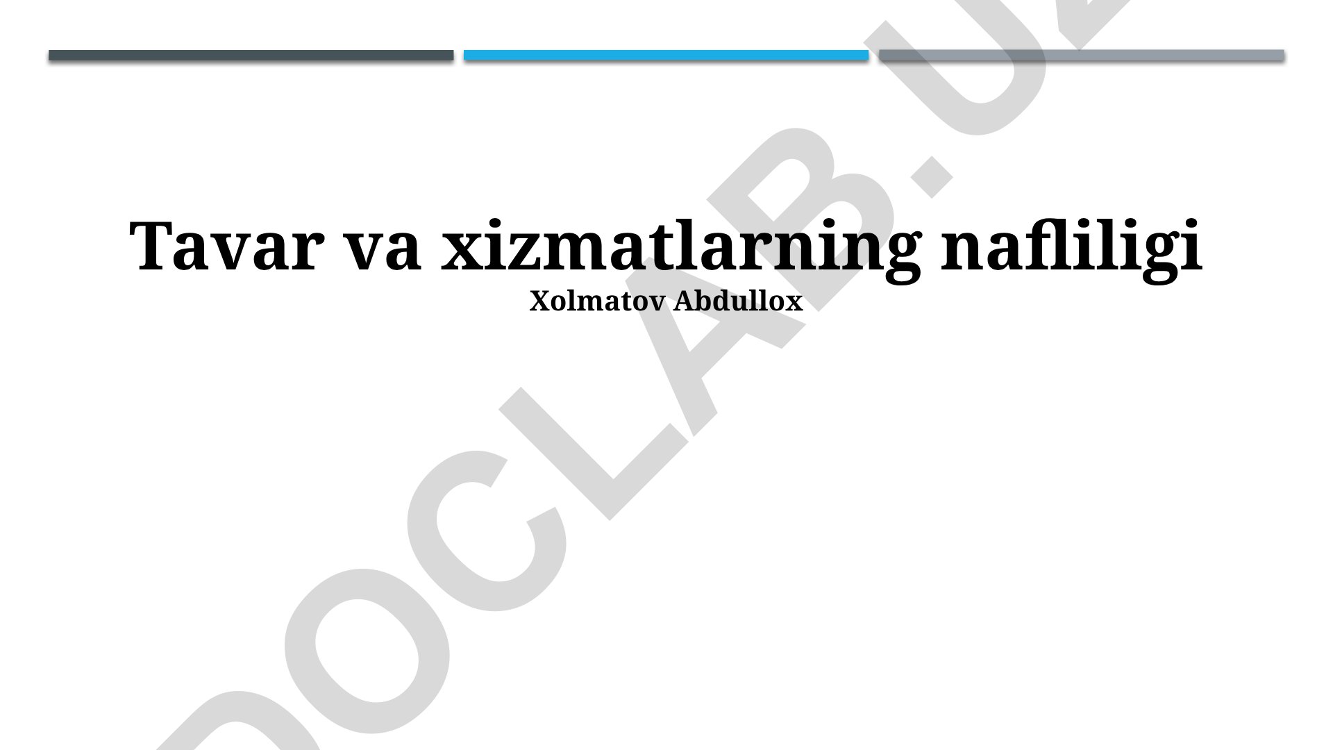 Tovar va xizmatlarning nafliligi