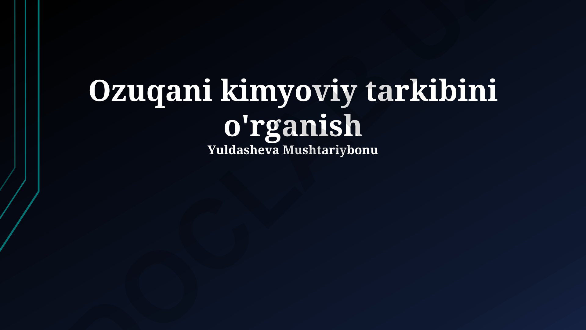 Oziq-ovqatning kimyoviy tarkibini o'rganish