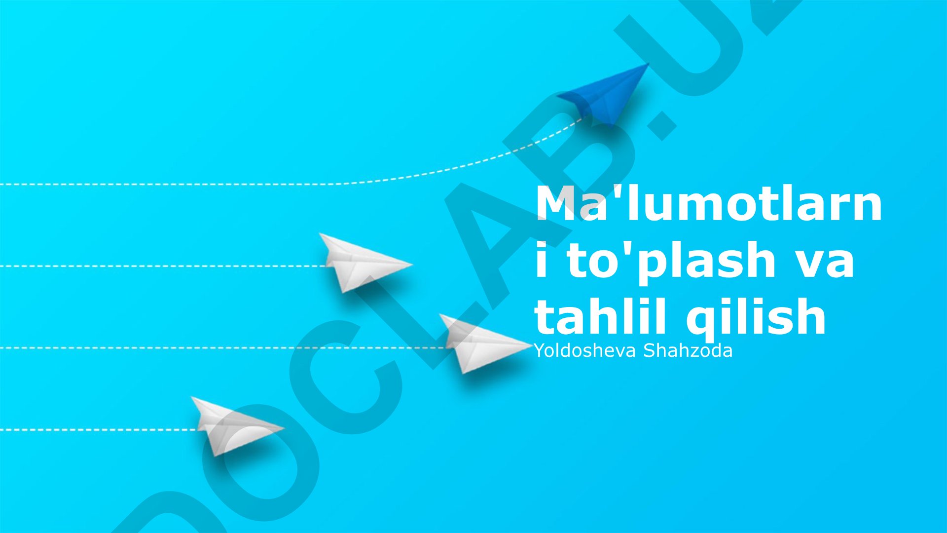 Ma'lumotlarni to'plash, tahlil qilish va vizualizatsiya