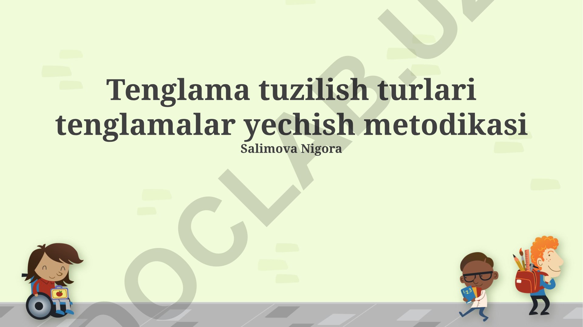 Tenglamalar tuzilish turlari va yechish metodikasi