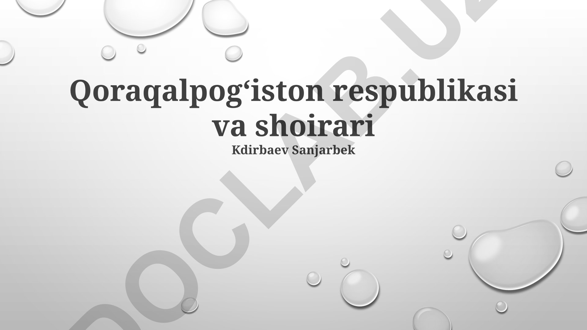 Qoraqalpog'iston she'riyatining zamonaviy tendentsiyalari va shoirlari