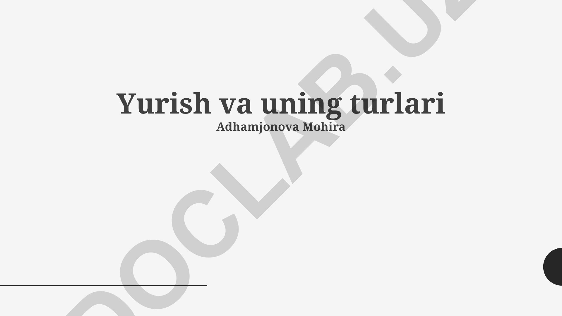 Yurish va uning turlari