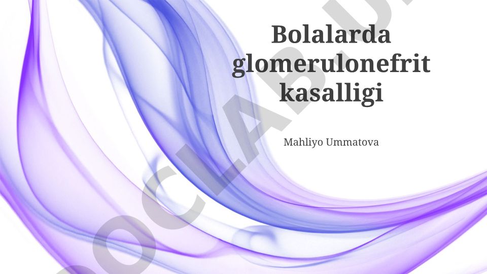 Bolalarda glomerulonefrit kasalligi