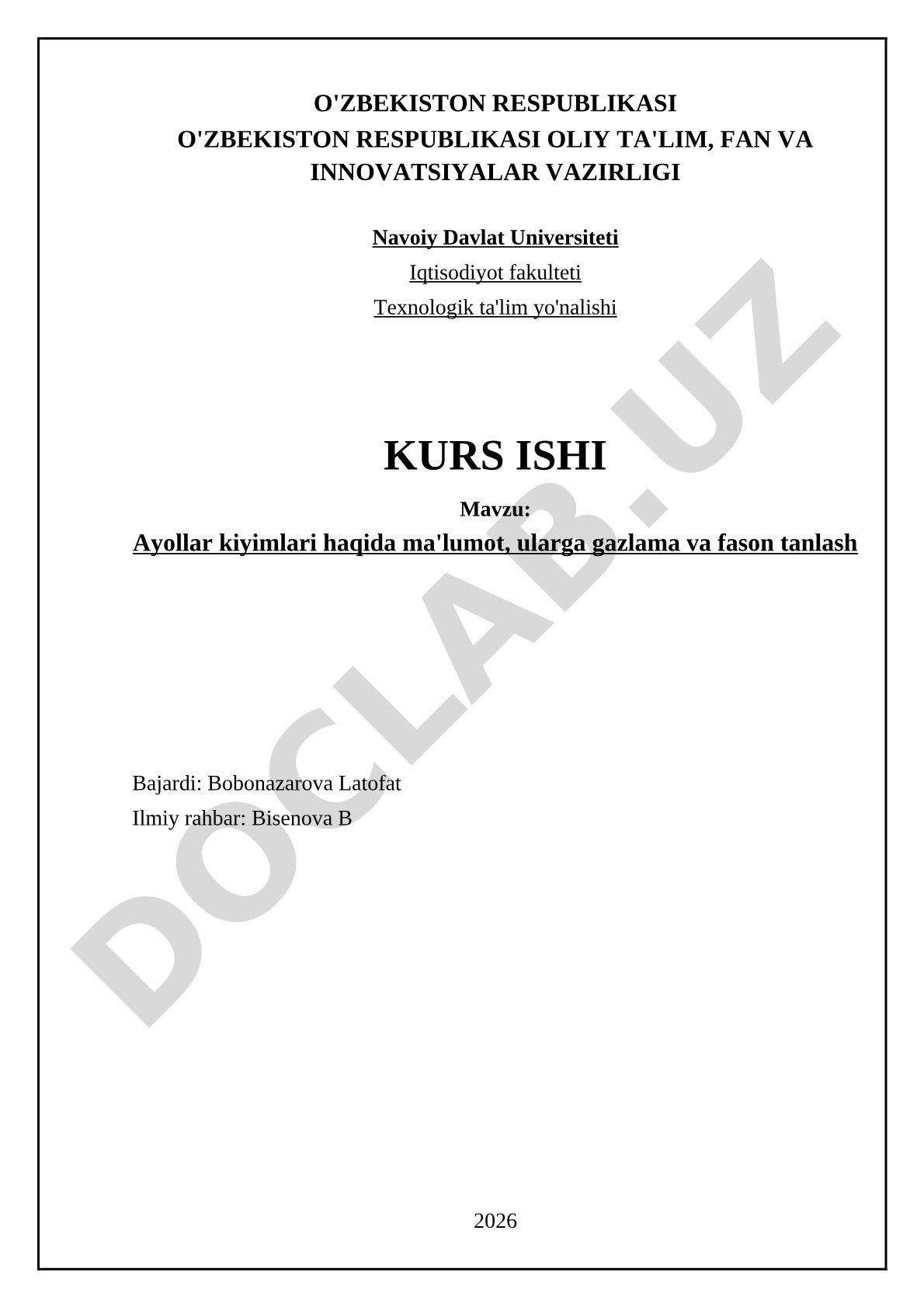 Ayollar kiyimlari haqida ma'lumot, ularga gazlama va fason tanlash