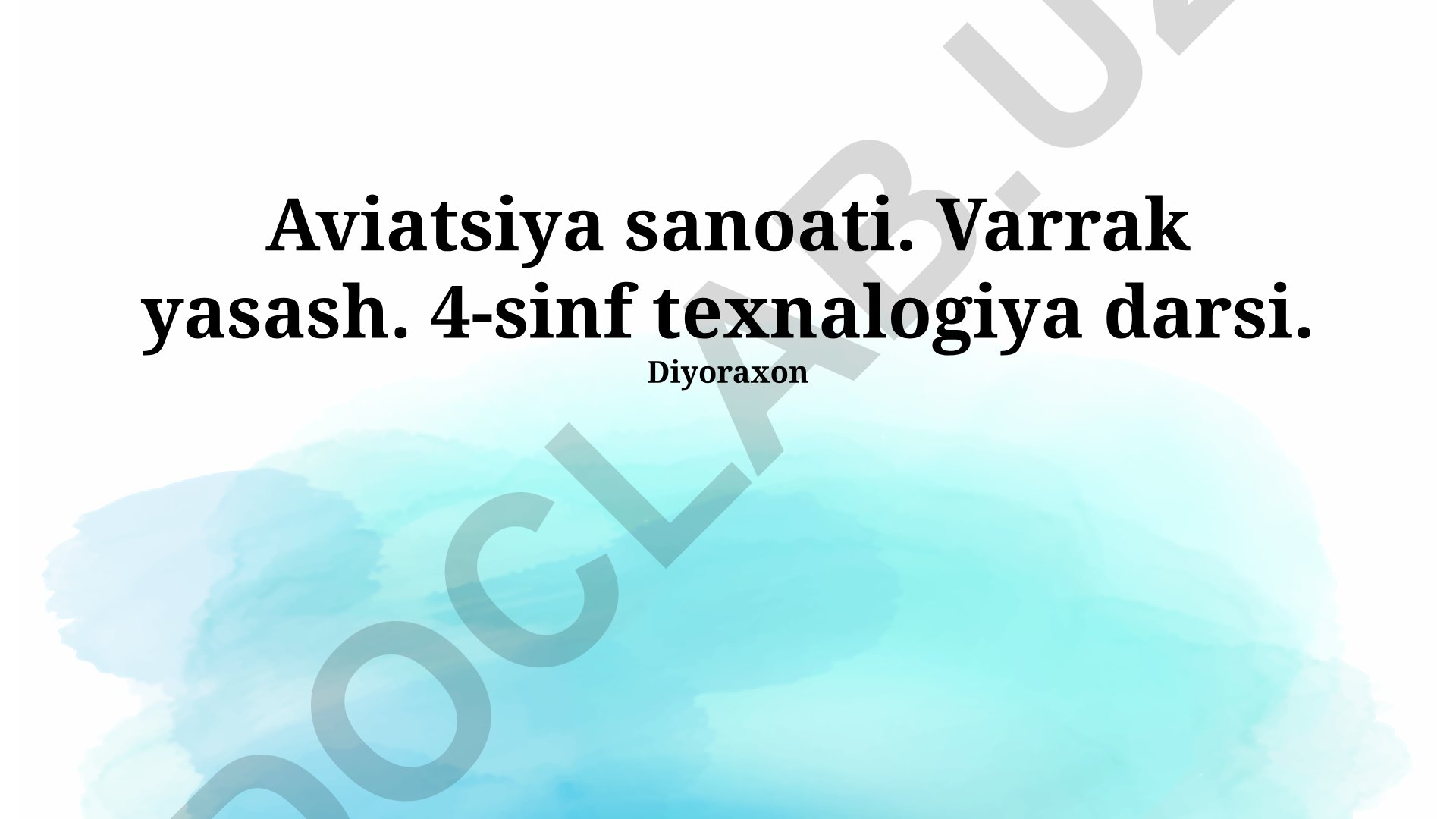 Aviatsiya sanoati va samolyotlar texnologiyasi