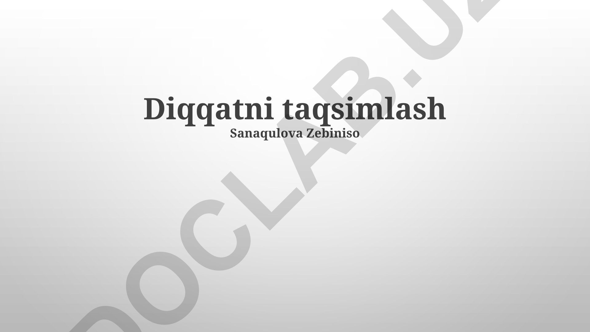 Diqqat taqsimoti va uning qo'llanilishi