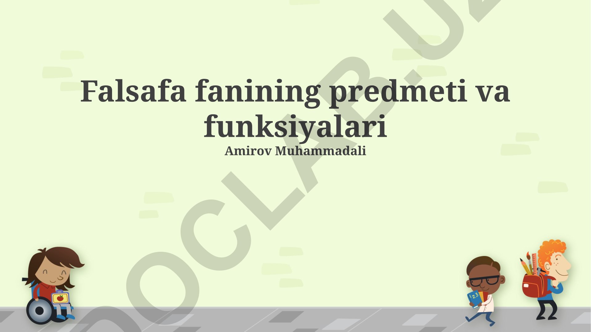 Falsafa fanining predmeti va funksiyalari