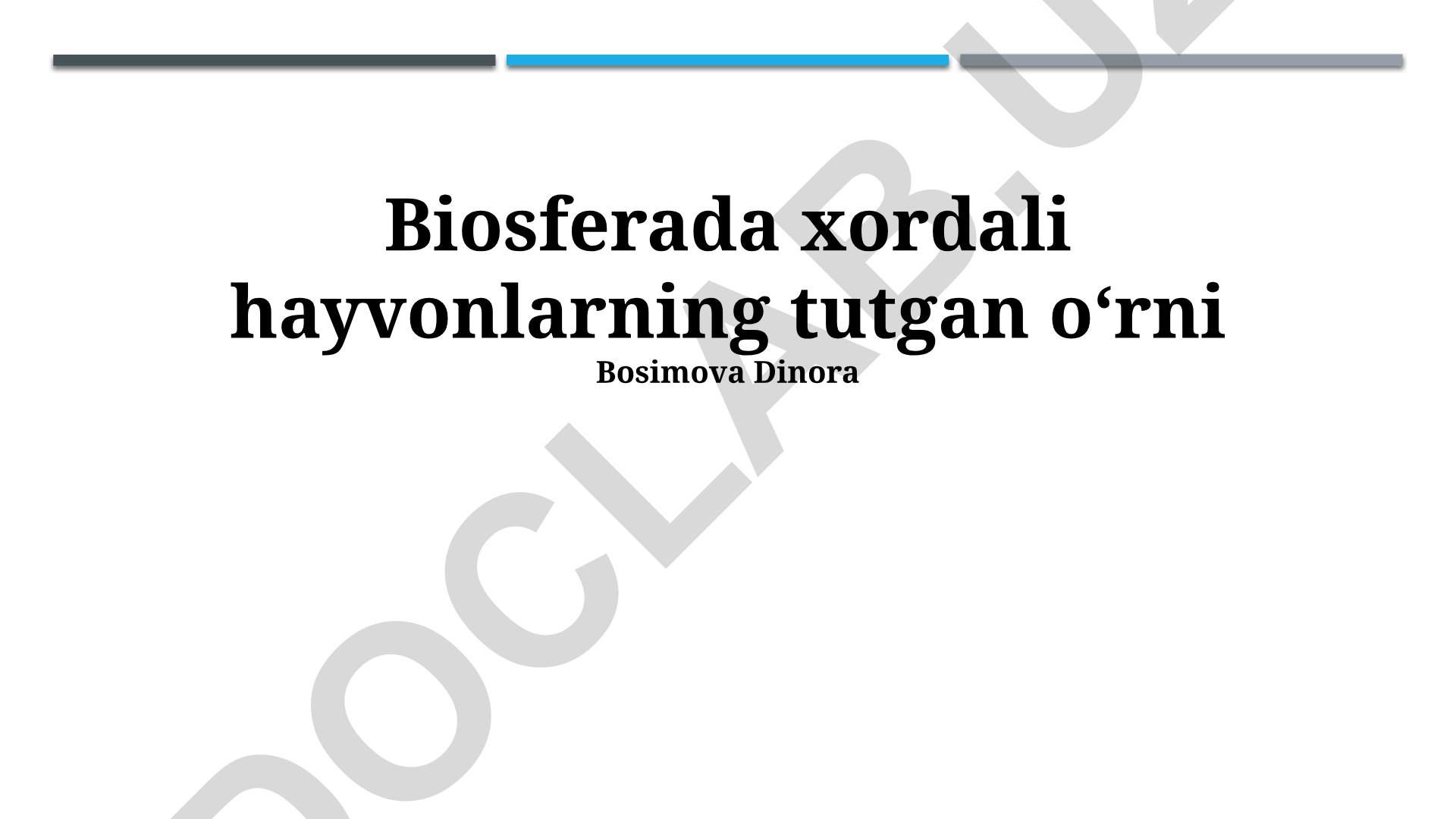 Biosferada xordali hayvonlarning tutgan o‘rni