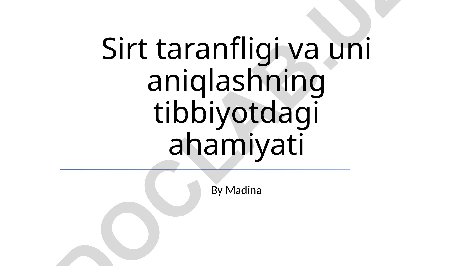 Sirtuin tarangligi va uni aniqlashning tibbiyotdagi ahamiyati
