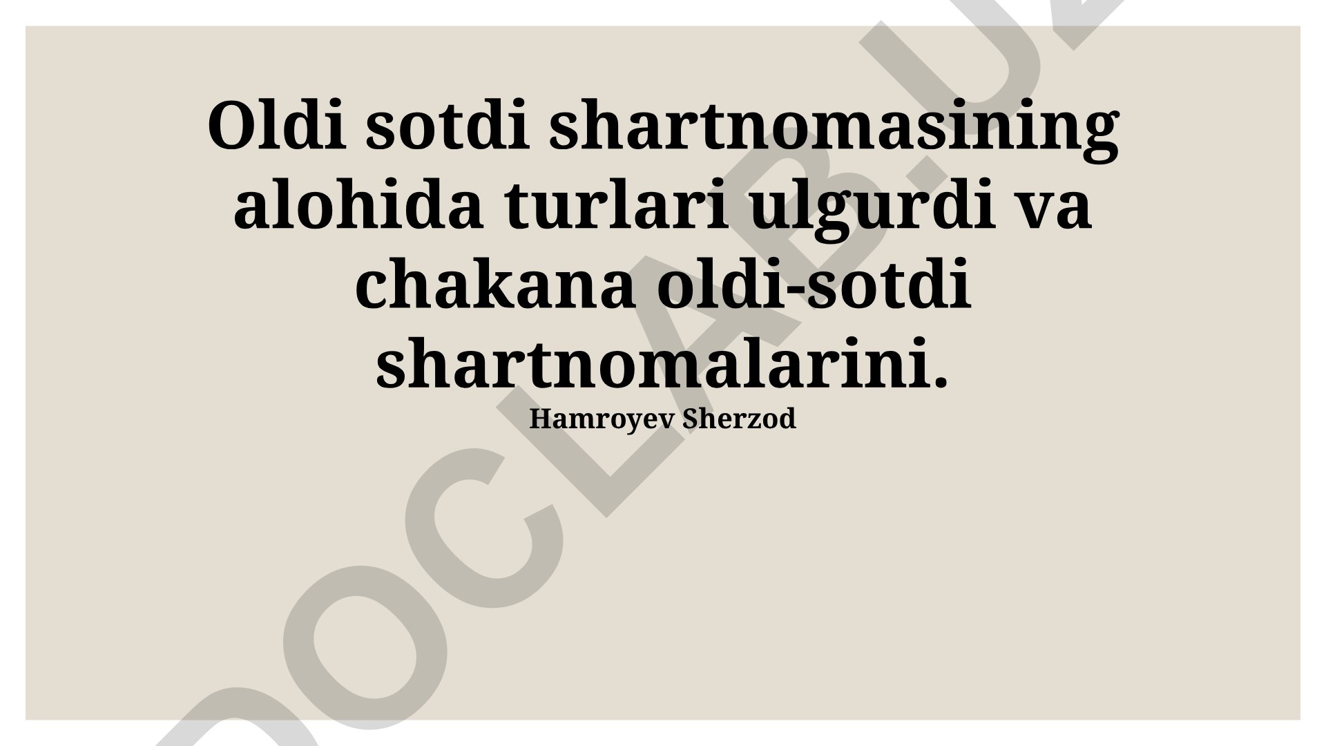Ulgurji va chakana savdo shartnomalarining xususiyatlari