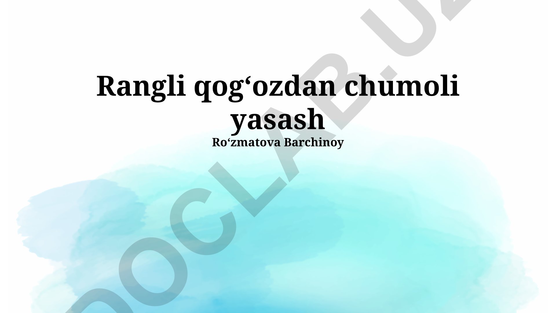 Rangli qogʻozdan chumoli yasash
