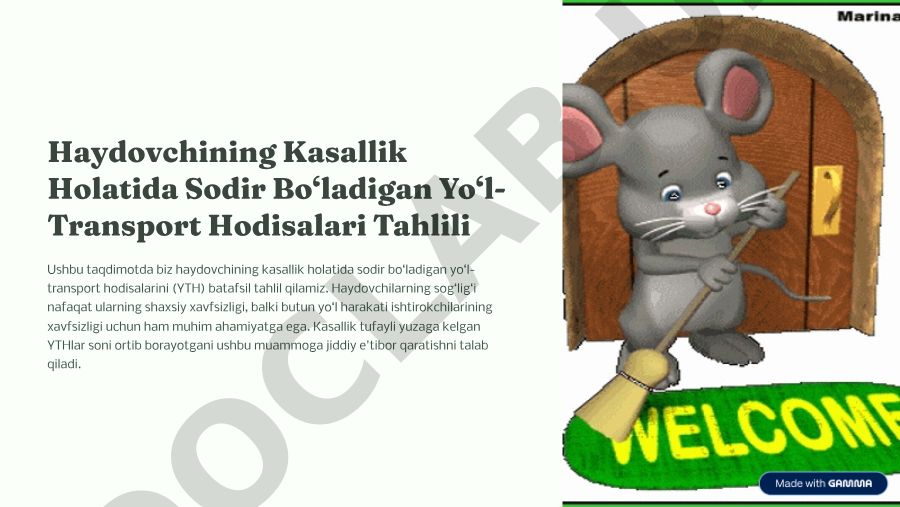 Haydovchining kasallik holatida sodir bo'ladigan yo'l-transport hodisalari tahlili