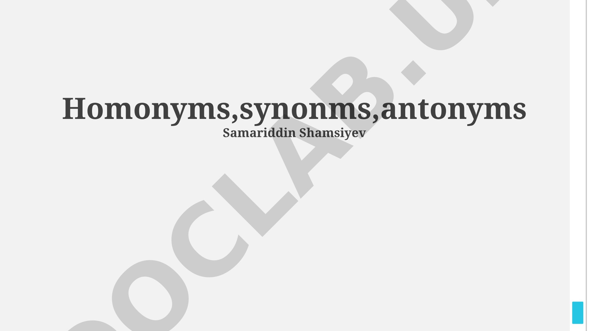Homonyms, synonyms, antonyms