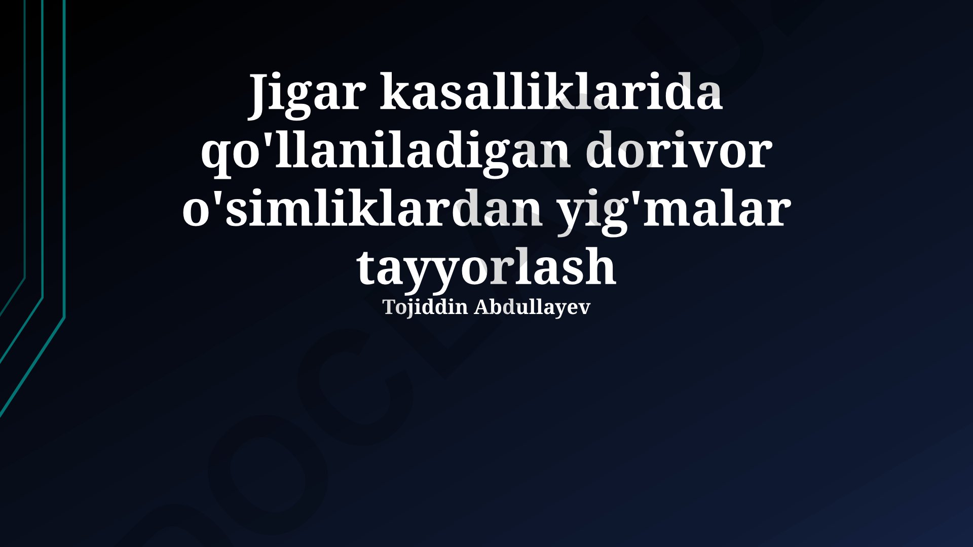 Jigar kasalliklarida qo'llaniladigan dorivor o'simliklar va yig'malar tayyorlash