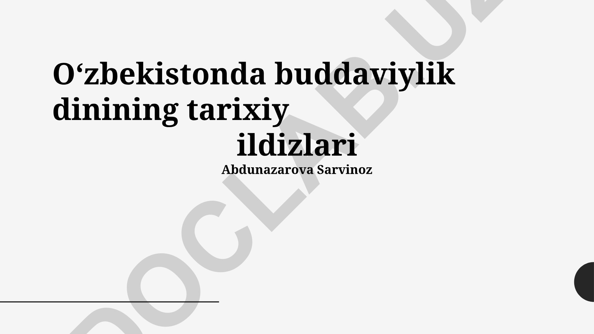 O‘zbekistonda buddaviylik dinining tarixiy ildizlari