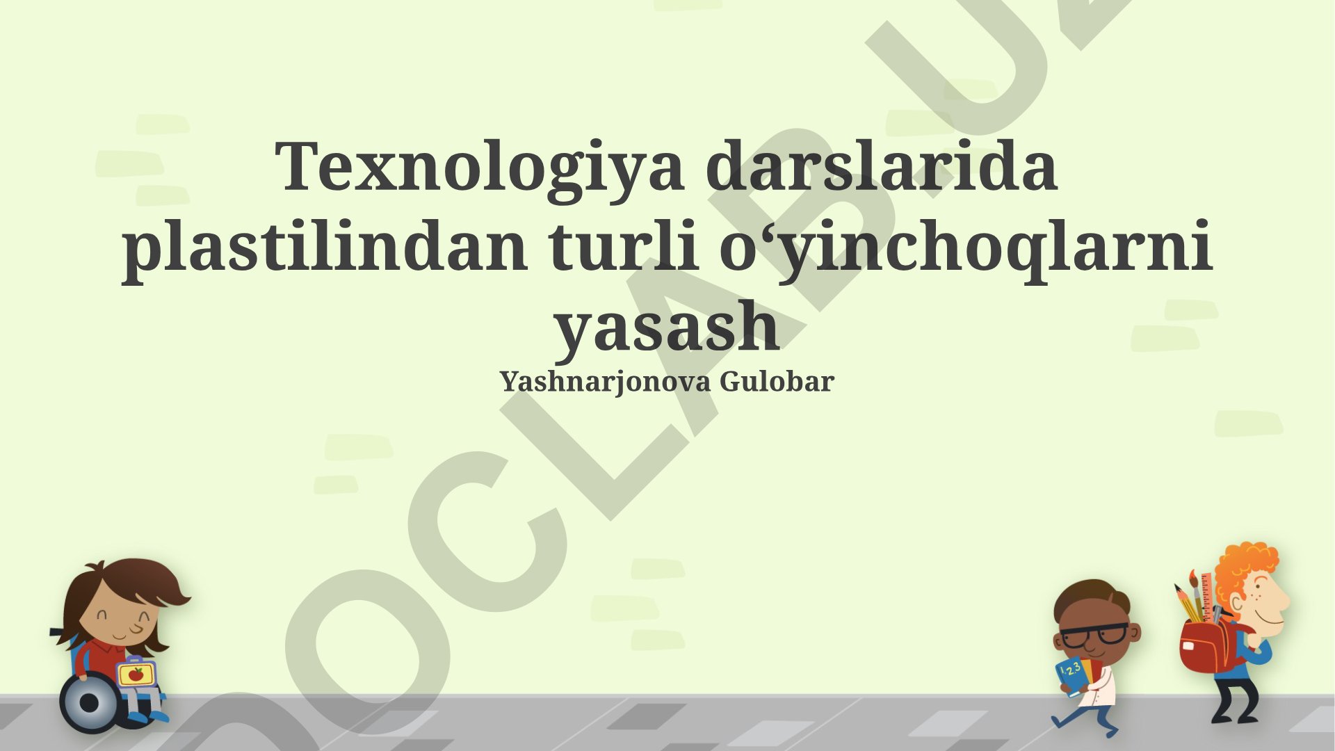Texnologiya darslarida plastilindan turli o'yinchoqlarni yasash
