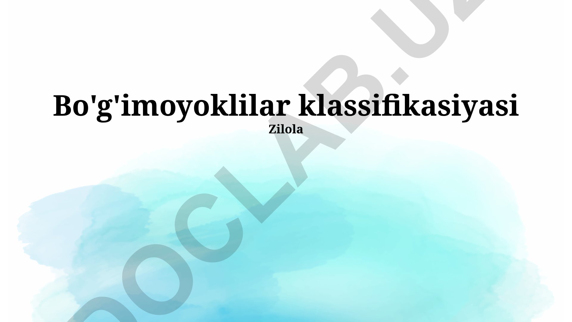 Bo'g'imoyoklilar klassifikasiyasi va tuzilishi