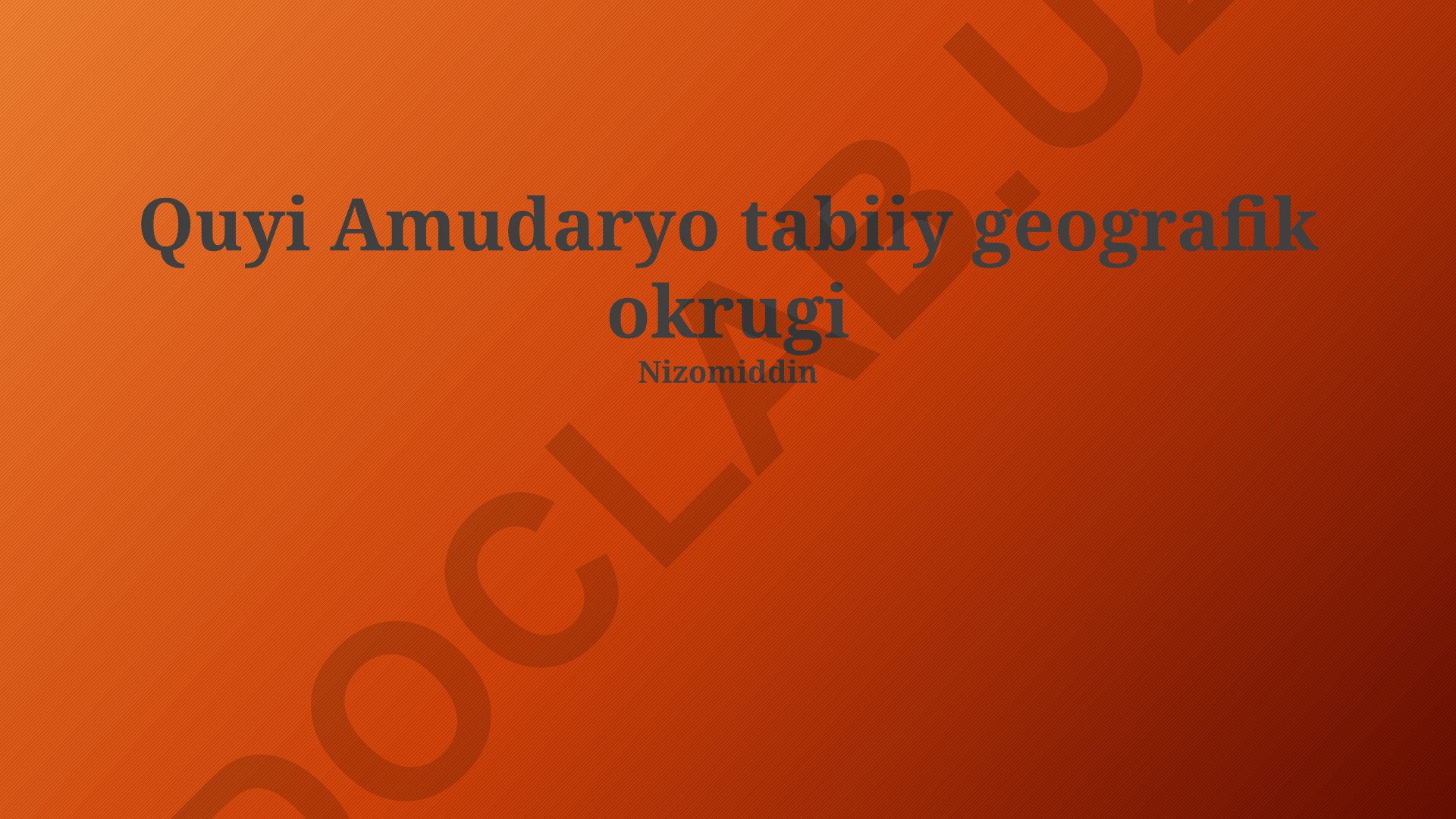 Quyi Amudaryo tabiiy geografik okrugi