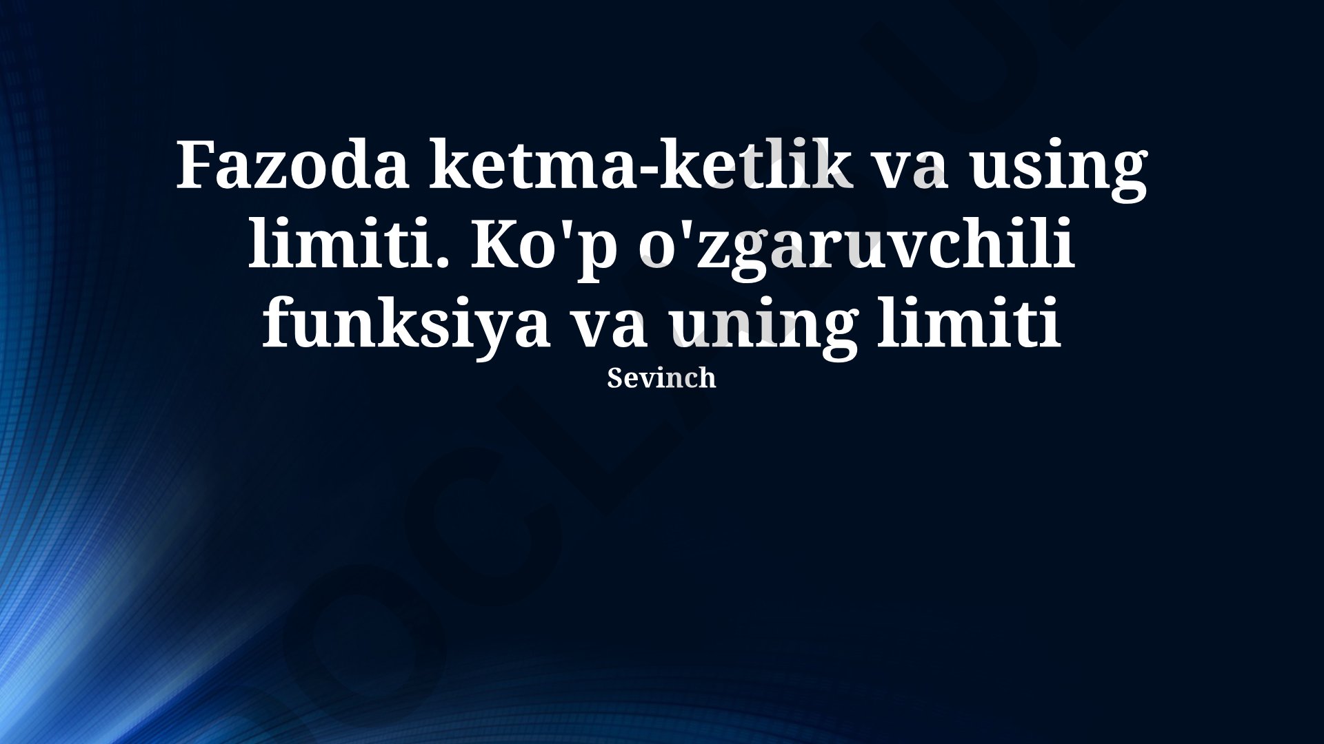 Ko'p o'zgaruvchili funksiyalar limiti va hisoblash usullari