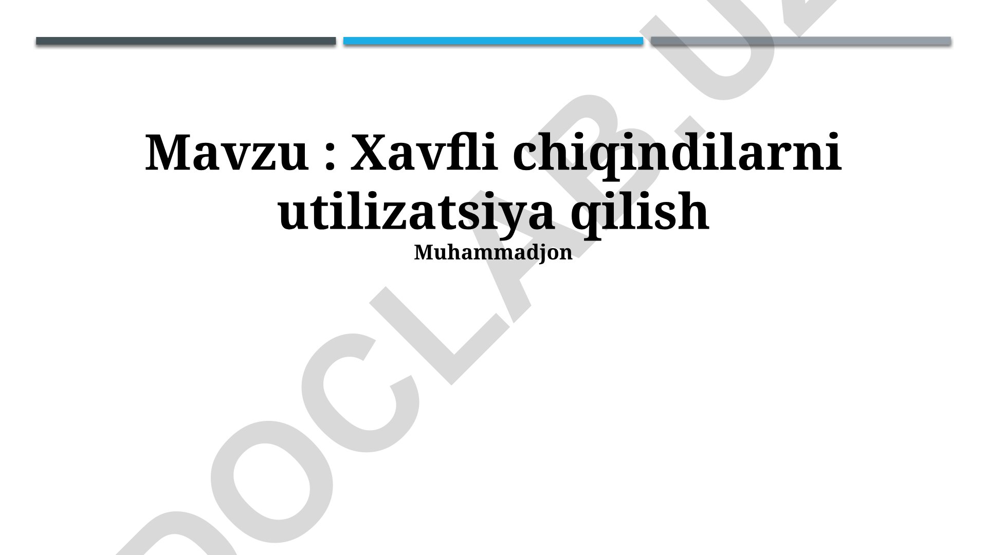 Xavfli chiqindilarni utilizatsiya qilish